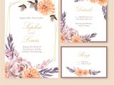 Write Name On Marriage Card Dried Floral Wedding Card Design with Rose
