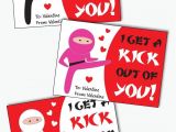 Write Name On Valentine Card Ninja Valentines Cards for Kids Printable Karate Valentine
