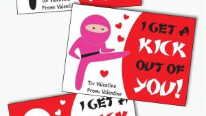 Write Name On Valentine Card Ninja Valentines Cards for Kids Printable Karate Valentine