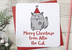 Write Name On Xmas Card Merry Christmas From the Cat Xmas Card