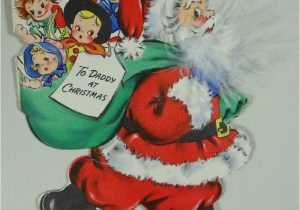 Write Name On Xmas Card Vintage Hallmark Hall Bros Christmas Card 1945 Santa Claus