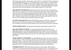 Writing A Contract Agreement Template Freelance Writer Contract Template with Sample