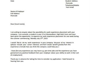 Writing A Cover Letter for Work Experience Cover Letter for Student 10 Free Word Pdf format