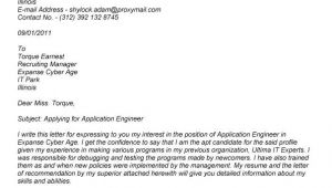 Writing Good Cover Letters for Job Applications Writing A Cover Letter for A Job Application Examples