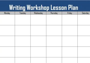 Writing Workshop Lesson Plan Template Writing Workshop Lesson Plan Template Writing Workshop