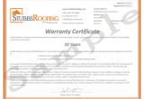 Written Guarantee Template 10 Year Warranty Stubbs Roofing Tallahassee