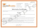 Written Guarantee Template 10 Year Warranty Stubbs Roofing Tallahassee