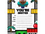 Www.uprint.com Templates Minecraft Party Invitations Birthday Invites Blank Fill In