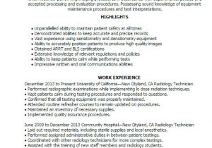 X-ray Tech Student Resume X Ray Technologist Resume Examples Resume Templates