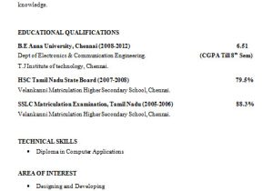 Year 12 Student Resume Final Year Engineering Student Resume format