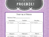 Year at A Glance Template for Teachers Year at A Glance Planning Page Template Freebie Tpt