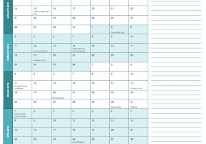 Year Long Calendar Template Free Excel Calendar Templates