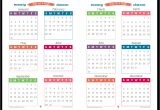 Year Long Calendar Template Year Long 1 Page Calendar 2017 Calendar Template 2018