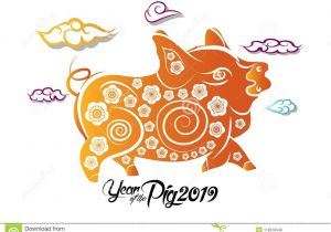 Year Of the Pig Greeting Card Chinese New Year Greeting Card 2019 Year Of Pig In Chinese
