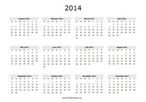 Yearly Planning Calendar Template 2014 2014 Printable Yearly Calendar Icebergcoworking