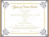 Years Of Service Award Certificate Templates Certificate Templates