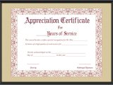 Years Of Service Certificate Template Free Appreciation Certificate for Years Of Service Template