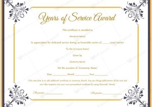 Years Of Service Certificate Template Free Certificate Templates