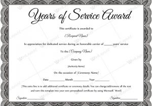 Years Of Service Certificate Template Sample Of Years Of Service Award Awardcertificate