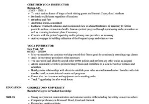 Yoga Teacher Sample Resume Yoga Instructor Resume Samples Velvet Jobs