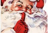 You Want A Christmas Card Elaine Santa Says Shhh Vintage Christmas Card with Images