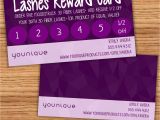 Younique Business Card Template Younique Inspired Purple Direct Sales Lashes Reward Card