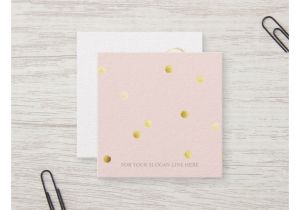 Your Smile is Your Business Card Gold Polka Dot Pattern Pink Square Business Card Zazzle