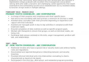 Youth Counselor Sample Resume Youth Counselor Resume Samples Qwikresume