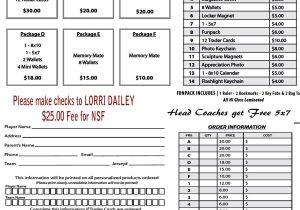 Youth Sports Photography Templates Youth Sports Photography order form Dailey 39 S Photography
