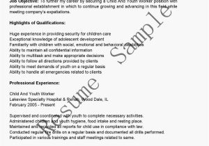 Youth Worker Resume Sample Resume Samples Child and Youth Worker Resume Sample