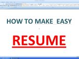 Youtube How to Write A Basic Resume How to Make An Simple Resume In Microsoft Word Youtube