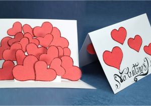 Youtube Valentine Card Making Ideas Pop Up Valentine Card Hearts Pop Up Card Step by Step