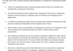 Zero Hours Contract Of Employment Template April 2013 Zero Hour Contracts the Secret Scandal