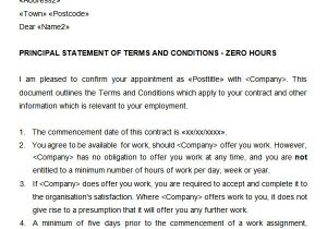Zero Hours Employment Contract Template 23 Hr Contract Templates Hr Templates Free Premium