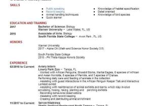 Zoology Student Resume 522 Zoology Resume Examples Veterinary Resumes Livecareer