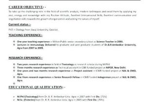 Zoology Student Resume for Msc Zoology Teaching Resume Job Resume Job Resume